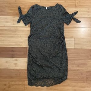 Pinkblush Maternity Green Lace Dress - Size Large